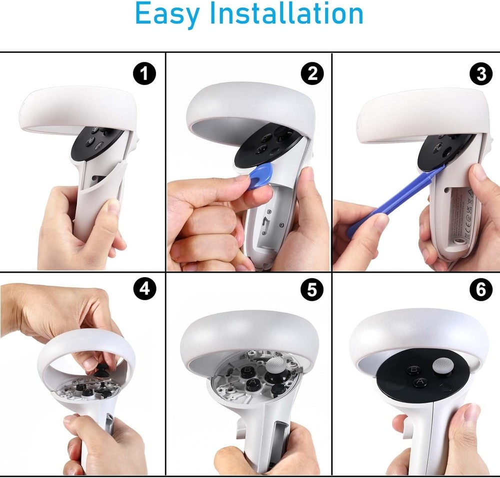 2 Pack Thumbsticks Replacement for Meta Oculus Quest 2 Black - 2PCS,