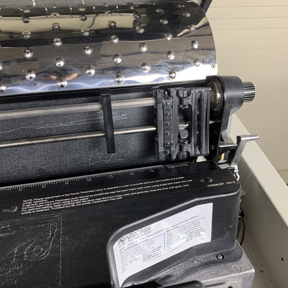 Printronix P5210 Cabinet PSA Line Matrix Printer Tested No Drivers