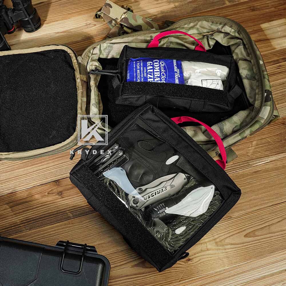 KRYDEX Clear Top Insert Pouch Organizer Hook Back Packing Cube for Backpack