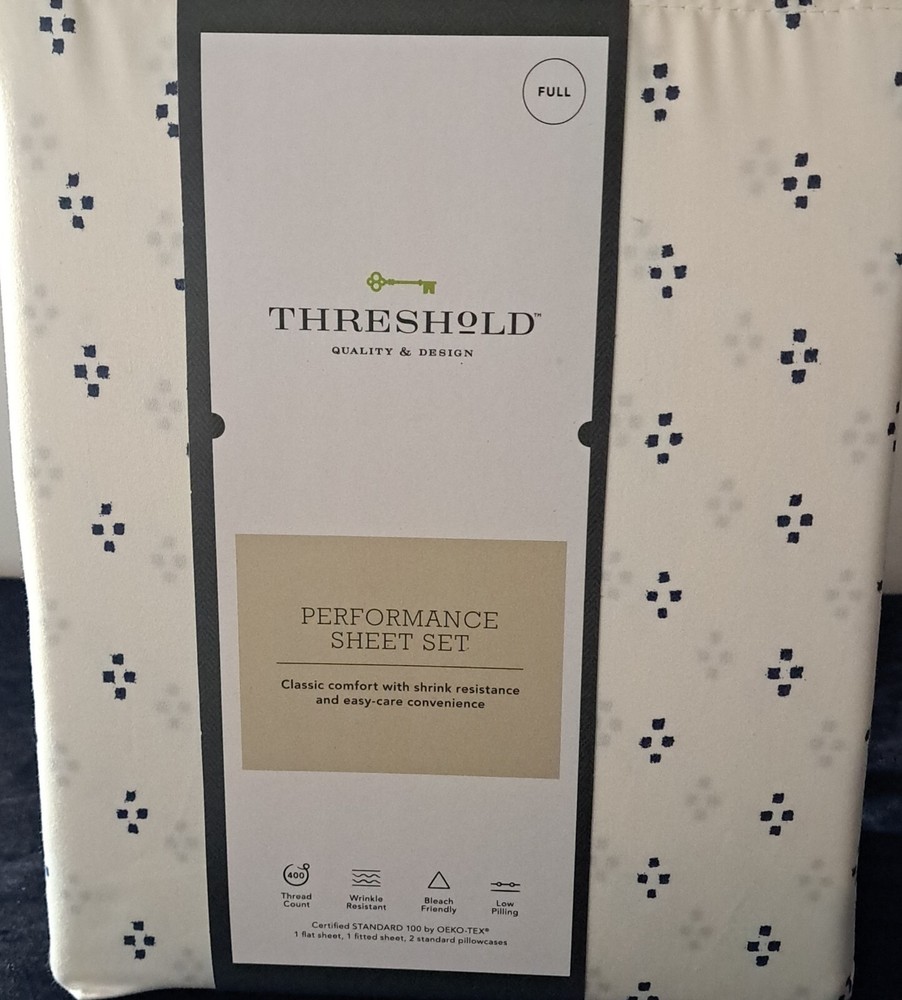 FULL SIZE SHEET SET 400 Thread Count Printed Performance 100% Cotton Threshold!
