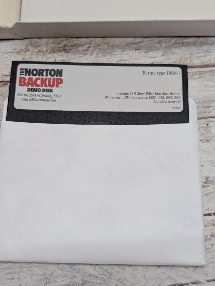 The Norton Backup 5.25" Floppy Discs IBM 1989 PC Computer Program Software