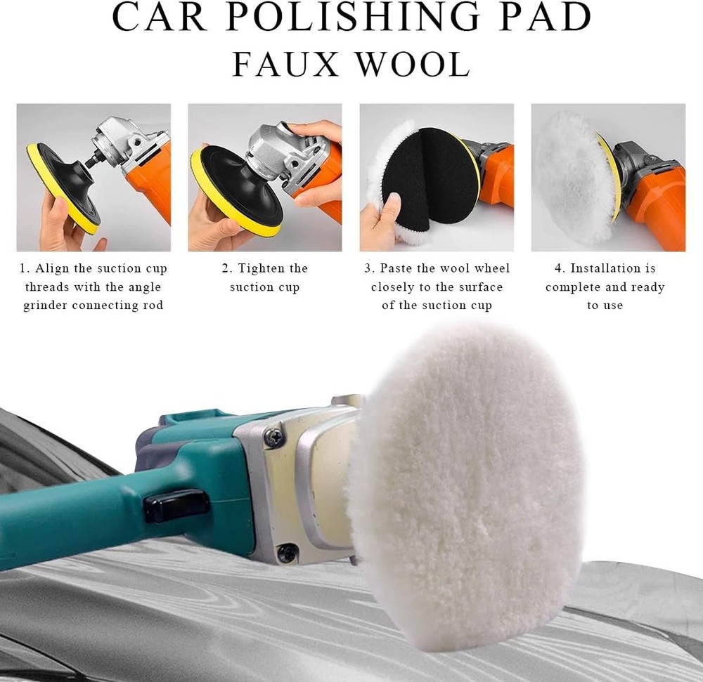 5 Inch Polishing Buffing Pad, Polishing Buffing Wheel Hook and Loop Compound Cut