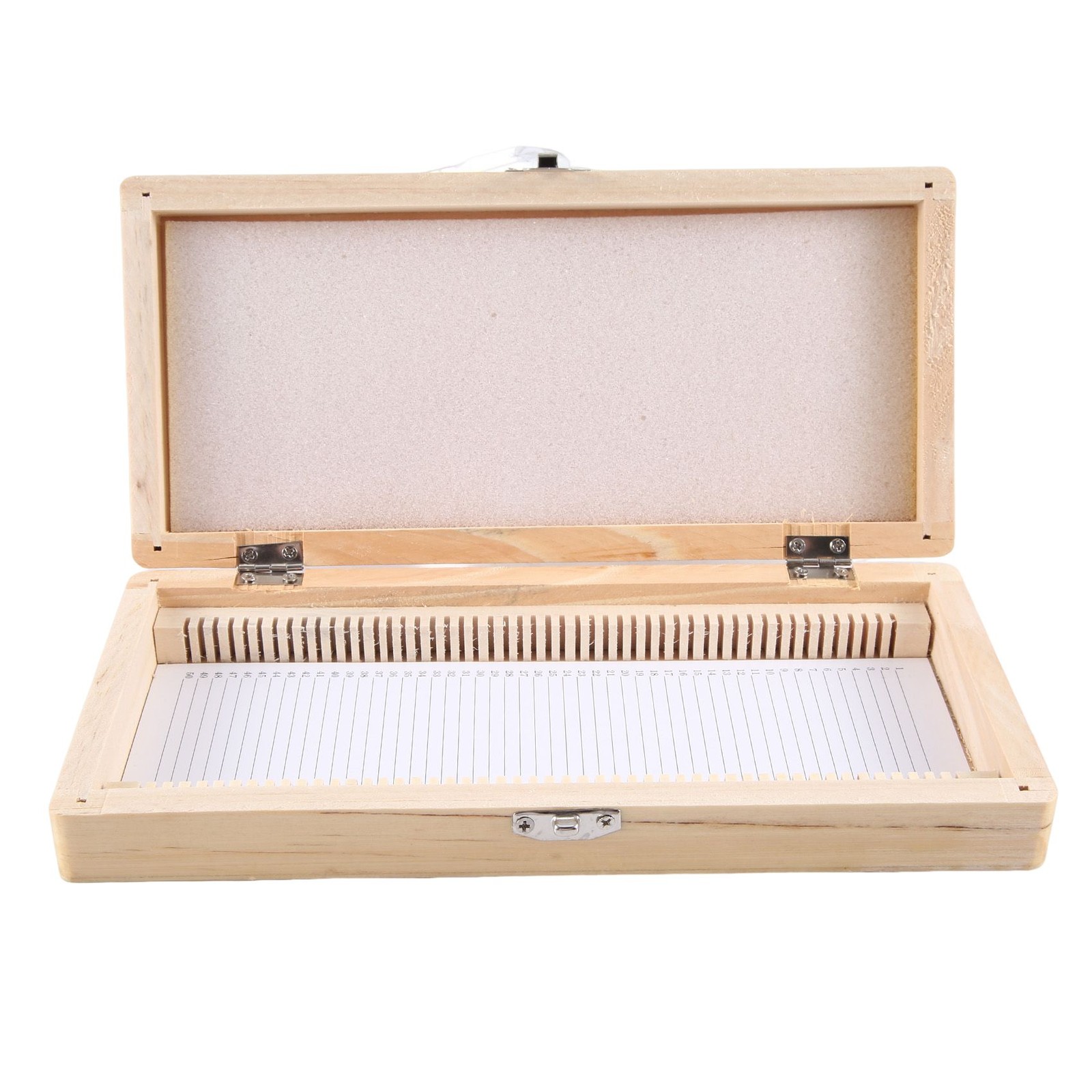 Wooden Slide Storage Box, Holds 50 Slides, Microscope Slide Box C9N49396