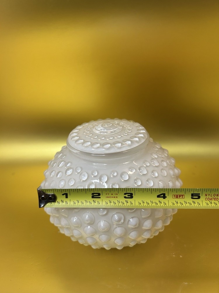 Vintage White Bumpy Glass Ceiling Light Fixture Shade Globe Replacement.