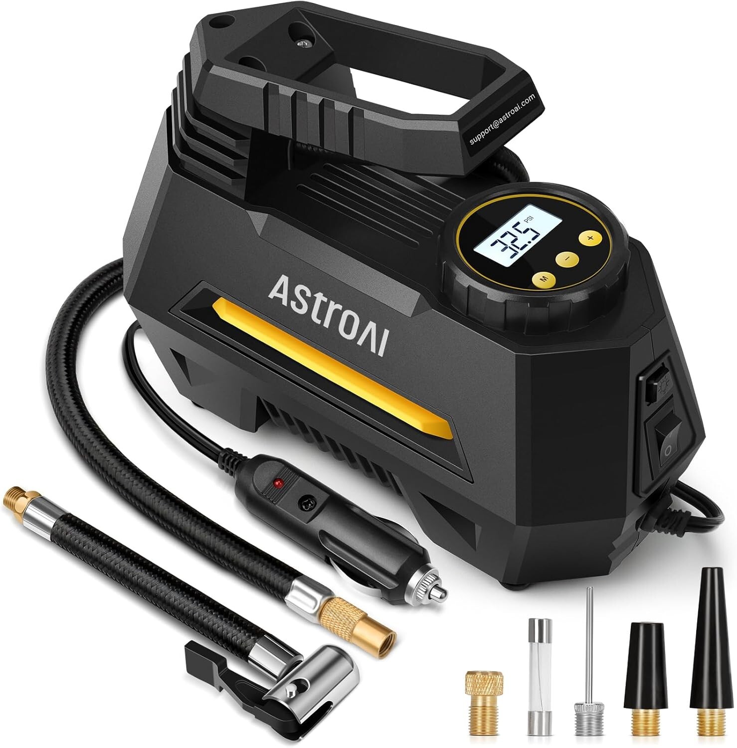YELLOW AstroAI Tire Inflator Portable Air Compressor Air Pump for Car Tires NEW