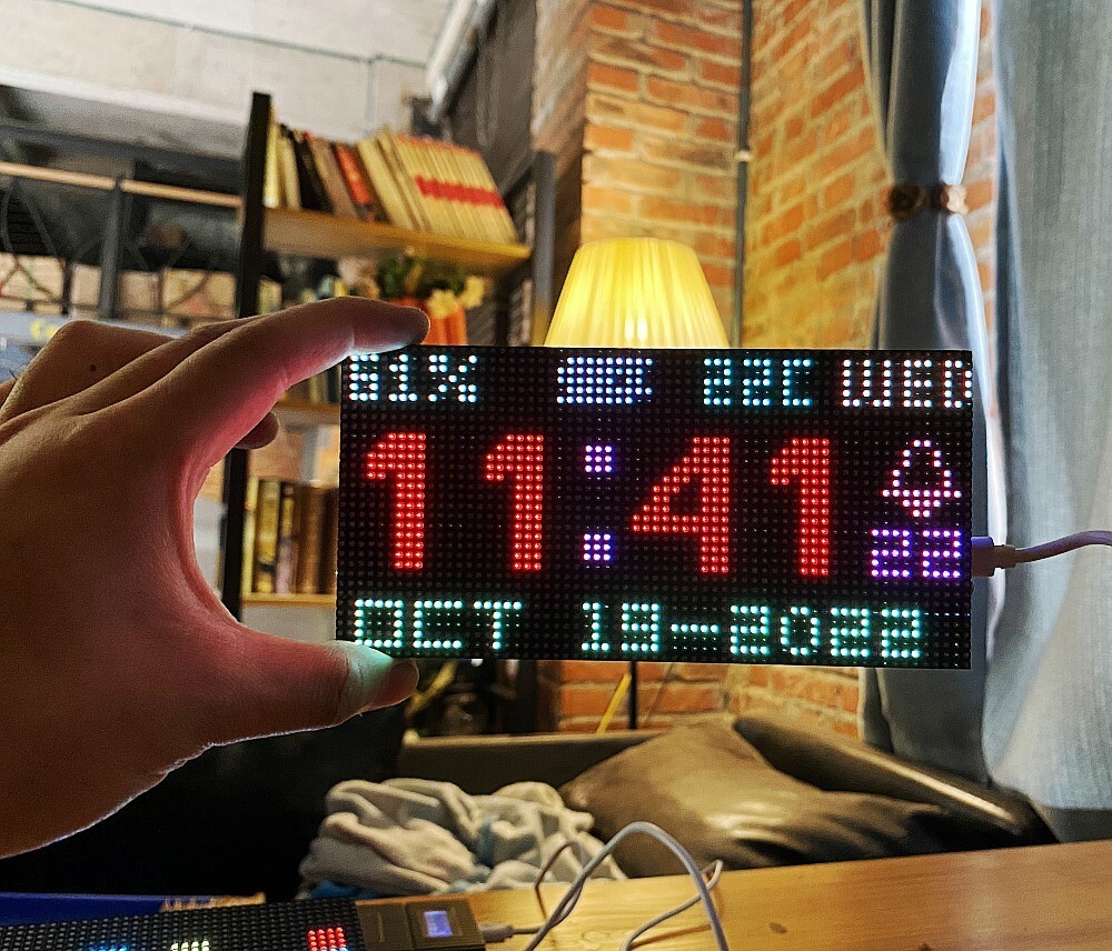 Digital Clock LED Matrix Clock Weather Station Wall  clock  Cool gift