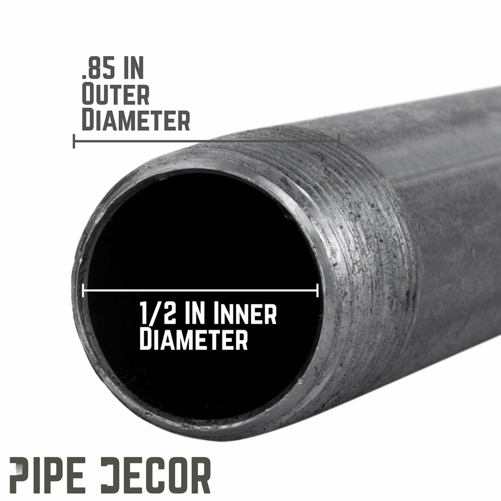 1/2 in. X 5 1/2 in. Black Pipe 6 Pack