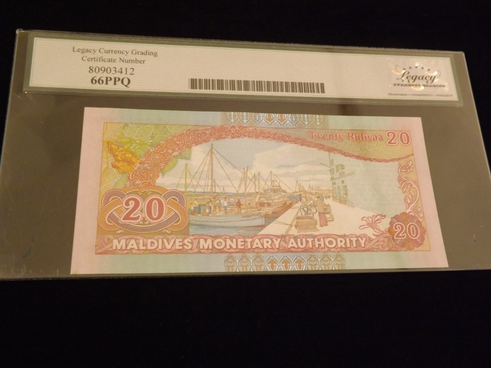 2000 20 Rufiyaa Monetary Authority Note Maldives PCGS 66PPQ