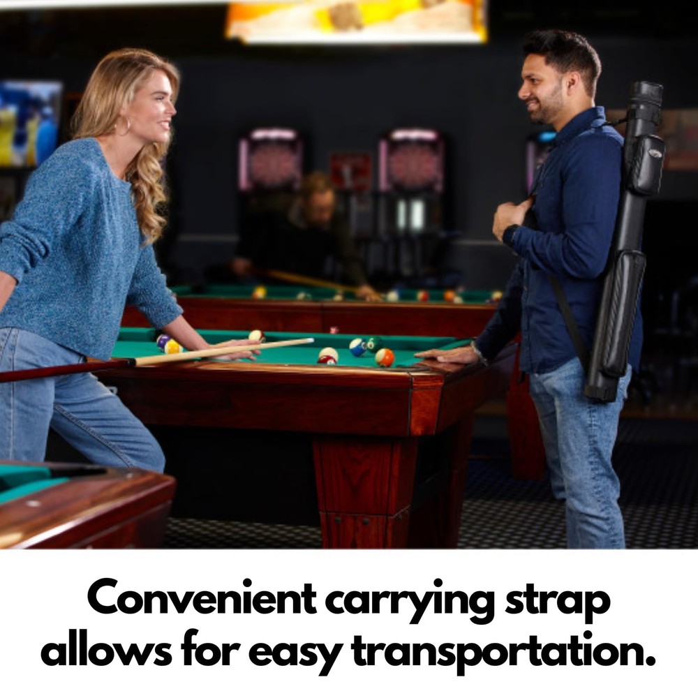 Casemaster Q Vault Black Cue Case Soft Lined Durable Leatherette Storage Pockets