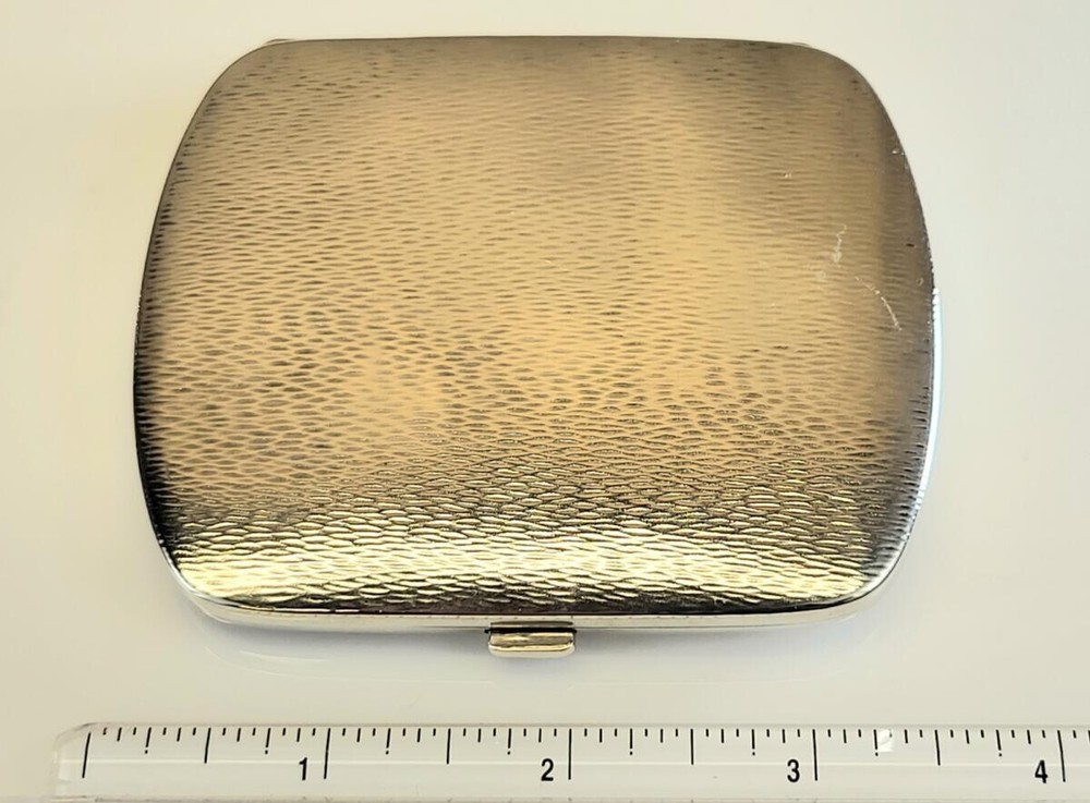 Xmas 1926 German Deco Shagreen Textured .800 Solid Silver Case nearly pristine