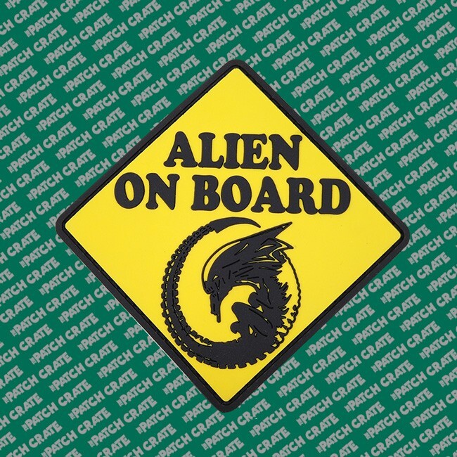 RARE! Set of 5 Patch Crate Alien Themed Patches 2pc Hook/Loop Backing