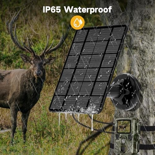 Solar Panel for Trail Camera, 5000mAh Rechargeable Battery Trail Camera Solar