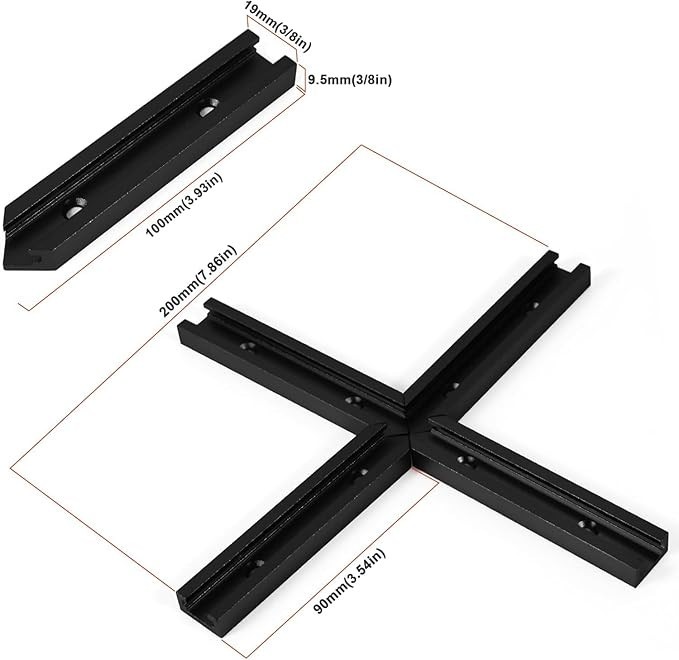 8 pcs T-Track Intersection Kit For Double Cut Jig Profile Universal...