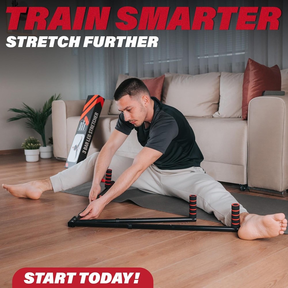 Split Machine for Flexibility with Trainer APP – Adjustable 3 Bar Red, Black