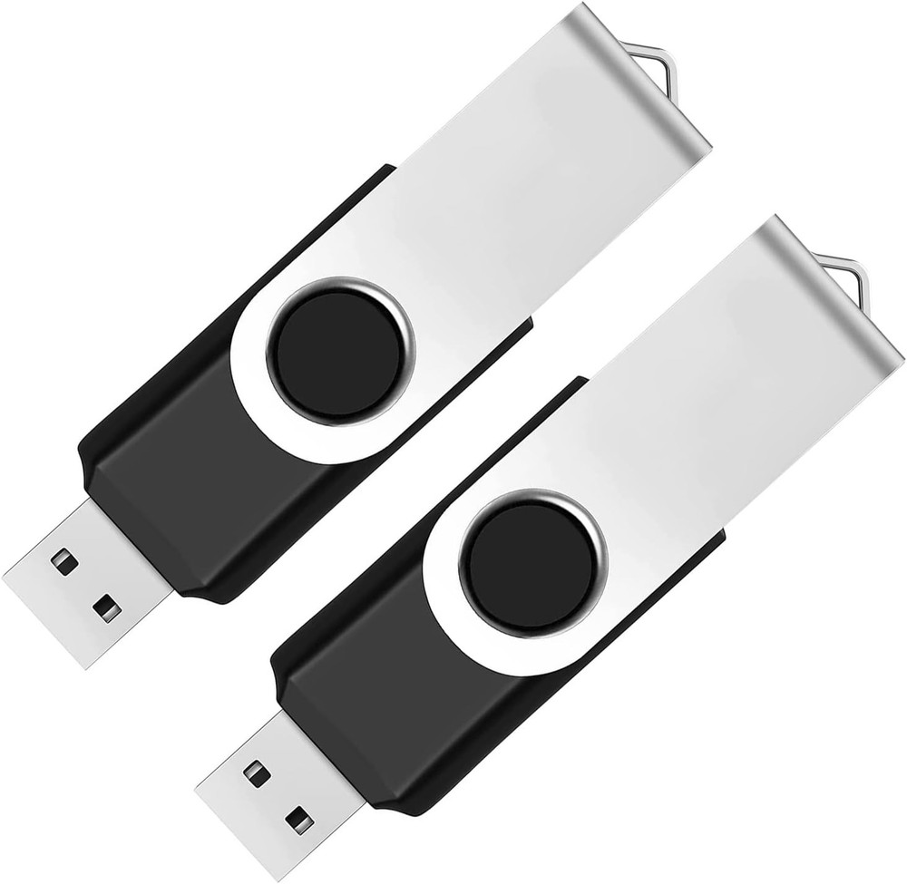 2 Pack USB Flash Drives 64GB Swivel Memory Sticks for Data Storage
