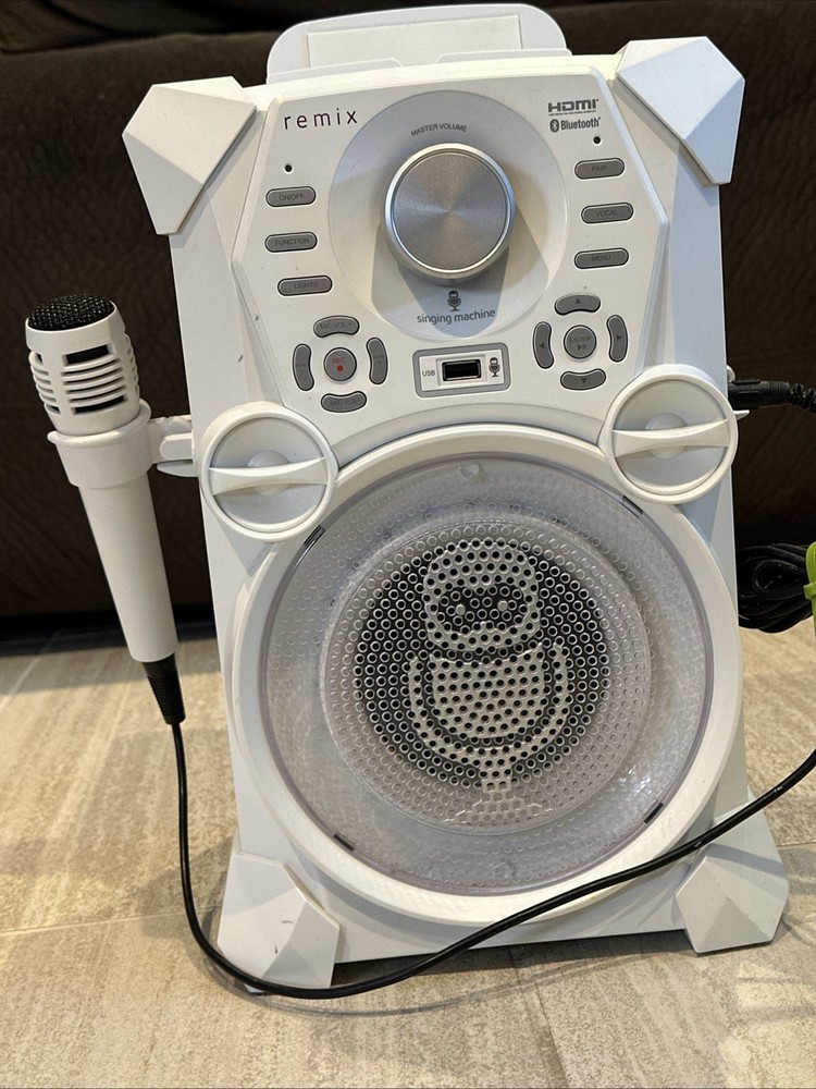 Karaoke Portable Singing Machine Bluetooth SDL485W-White - Missing Power Adapter