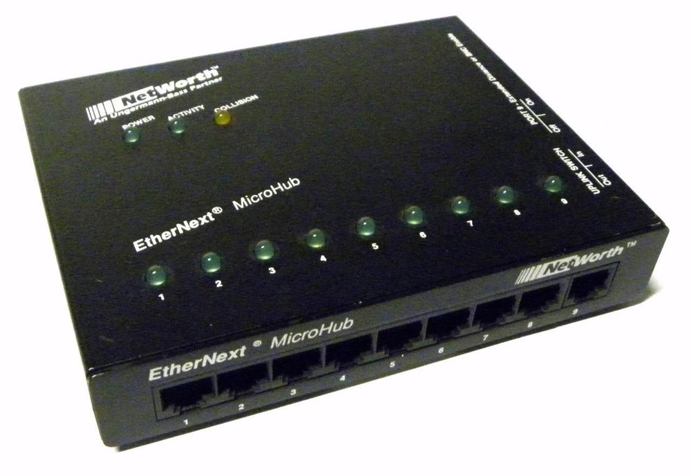 NETWORTH ETHERNEXT MICROHUB REV E WITH 9 VOLT ADAPTER