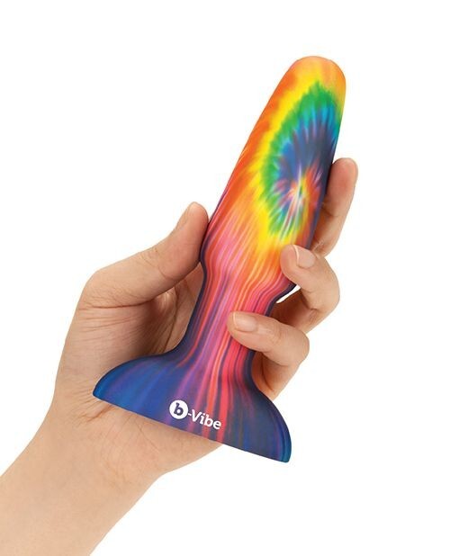 B VIBE PEACE & LOVE TIE-DYE RIMMING VIBRATING REMOTE CONTROL ANAL BUTT PLUG