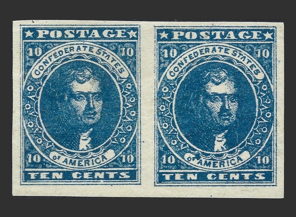 CSA #2b Dark Blue Mint Original Gum Pair. Hoyer Print. Extremely Fresh!