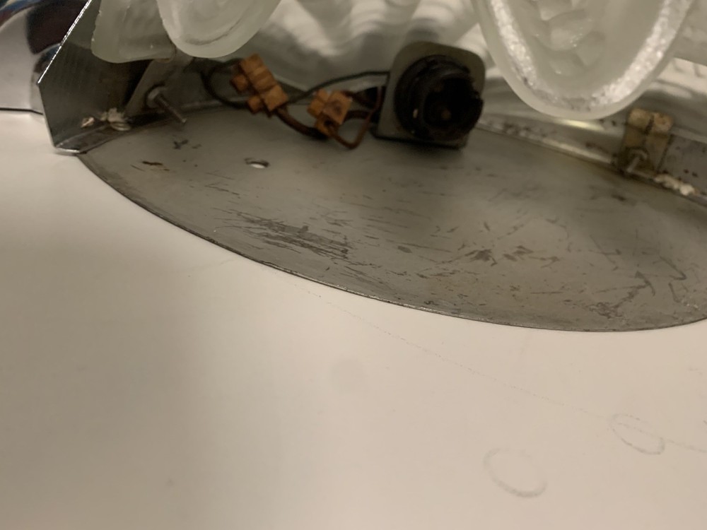 Art Deco sconces Odeon Clam Shell Wall Lights Chrome Base