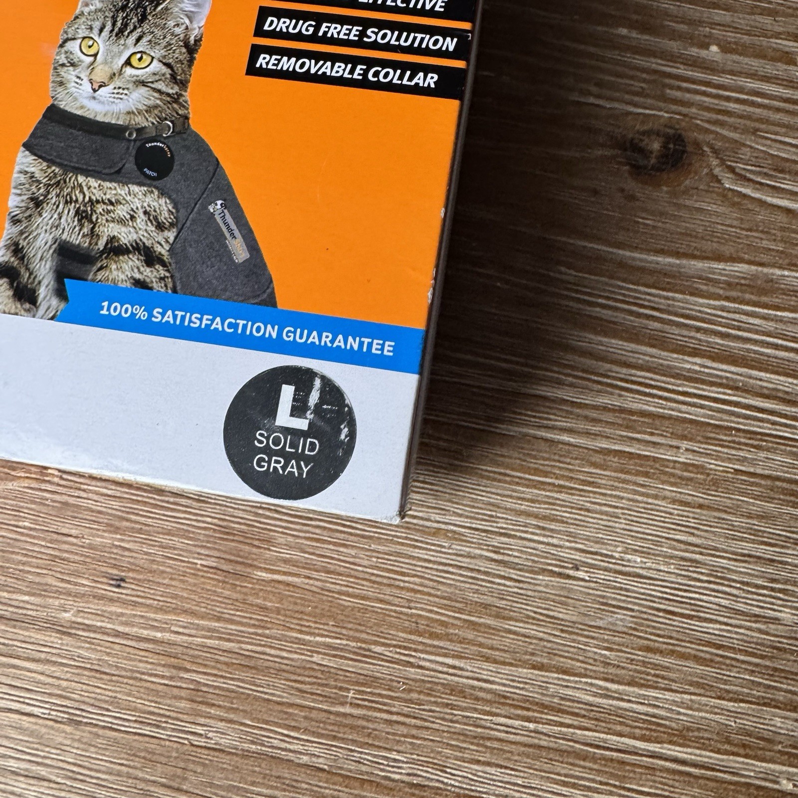 Thunder Shirt Cat Anxiety Jacket, Solid Gray Large (13 lbs+) OPEN BOX