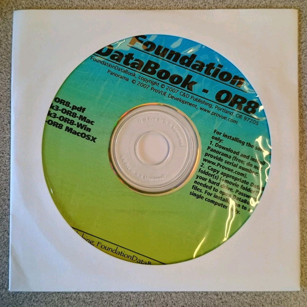 Foundation DataBook - OR8 Software Cd