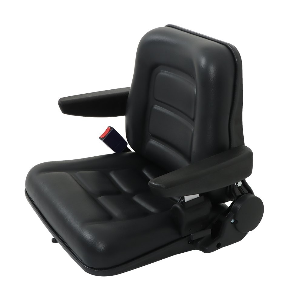 Adjustable Backrest Tractor Seat w/Armrest Universal Forklift Seat