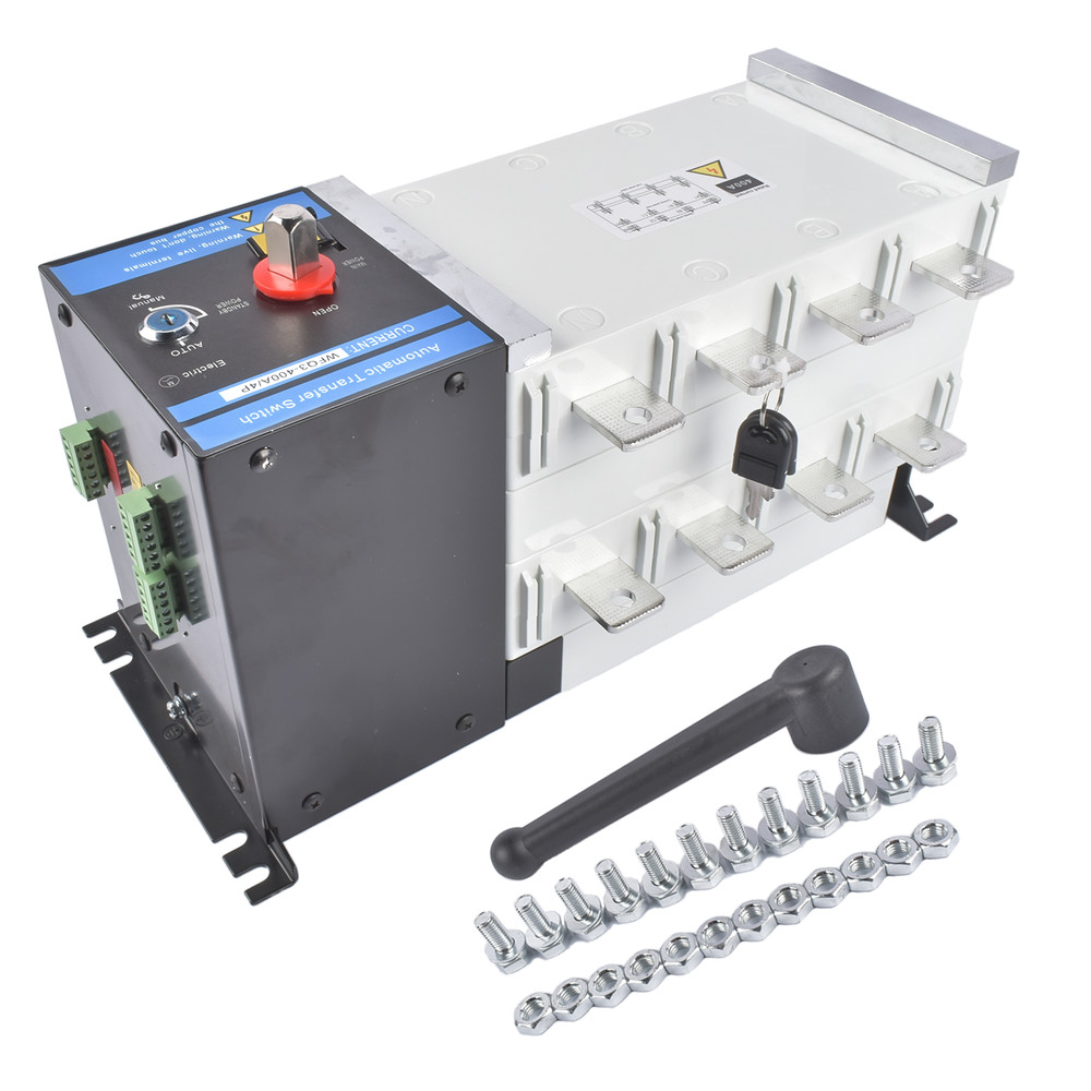 Industrial Automatic Transfer Switch 4P 400A 110/220 Volts Auto / Manual Mode