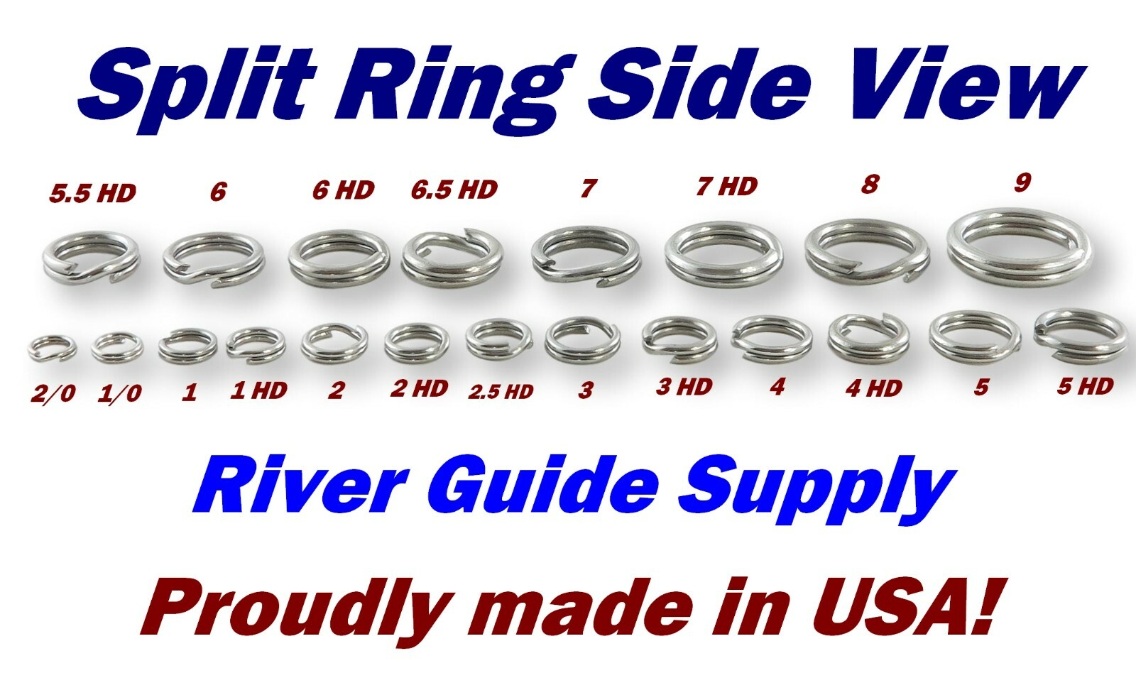 SIZE #2 Heavy Duty Stainless Steel Split Rings 100 Count Pack MADE IN USA HD