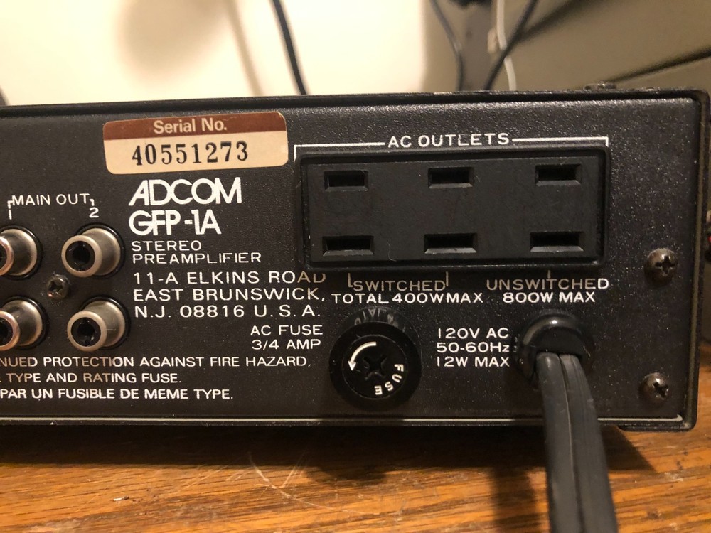 Working Vintage ADCOM GFP-1A Stereo Preamplifier w/ 2x Phono Input