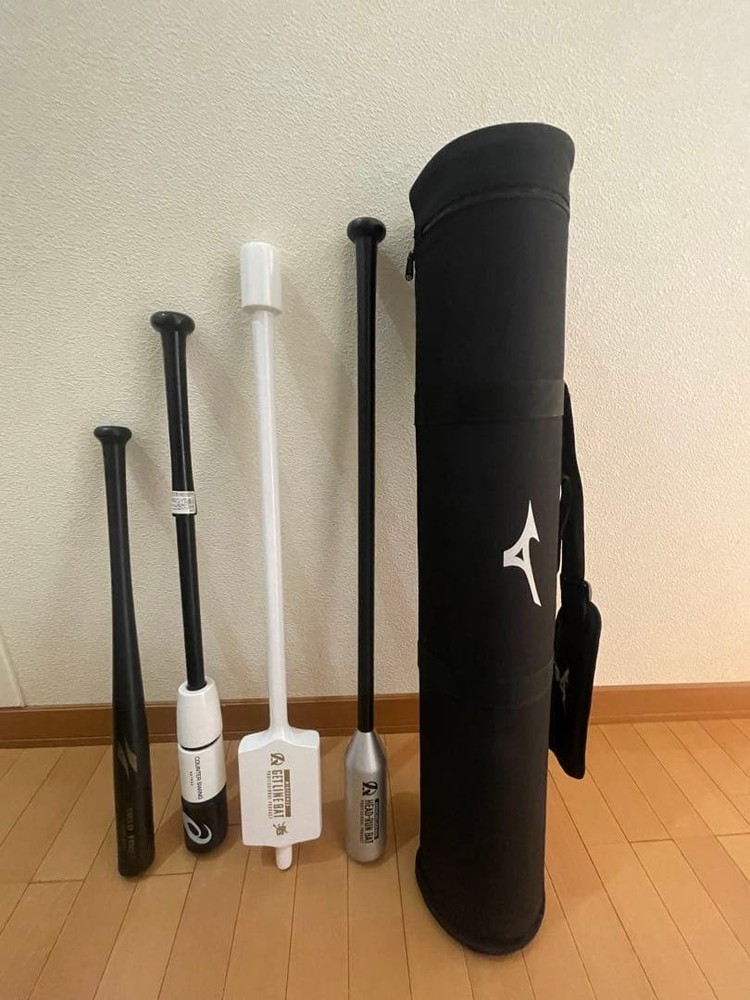 4 baseball training bats Minorman Mizuno bat case set