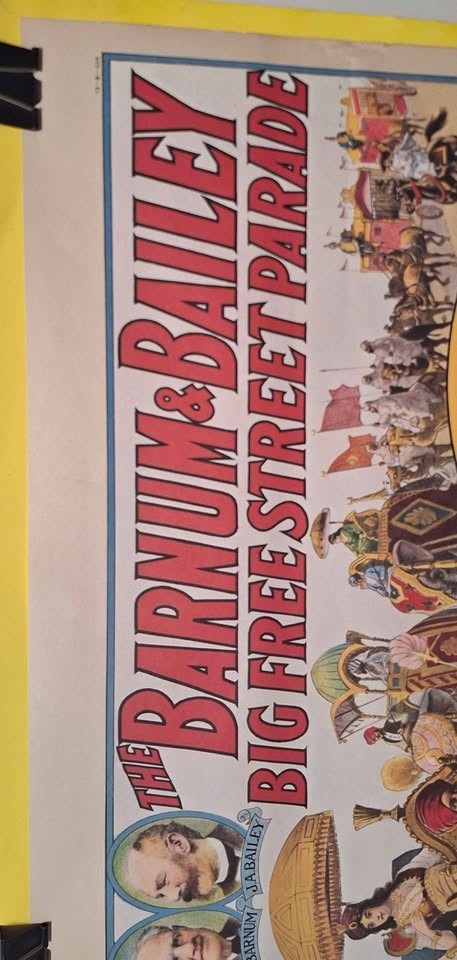 RARE VTG 1971 Ringling Bros Barnum & Bailey Big Free Street Parade Circus Poster