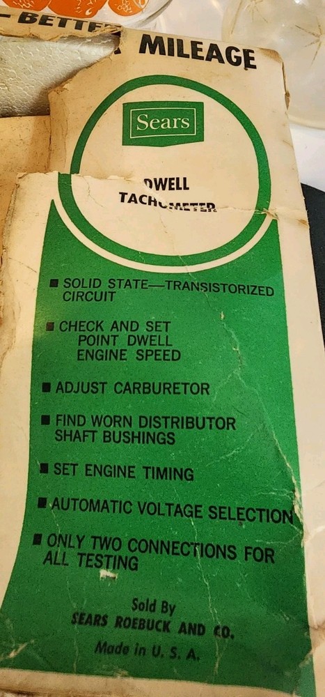 sears dwell tachometer vintage