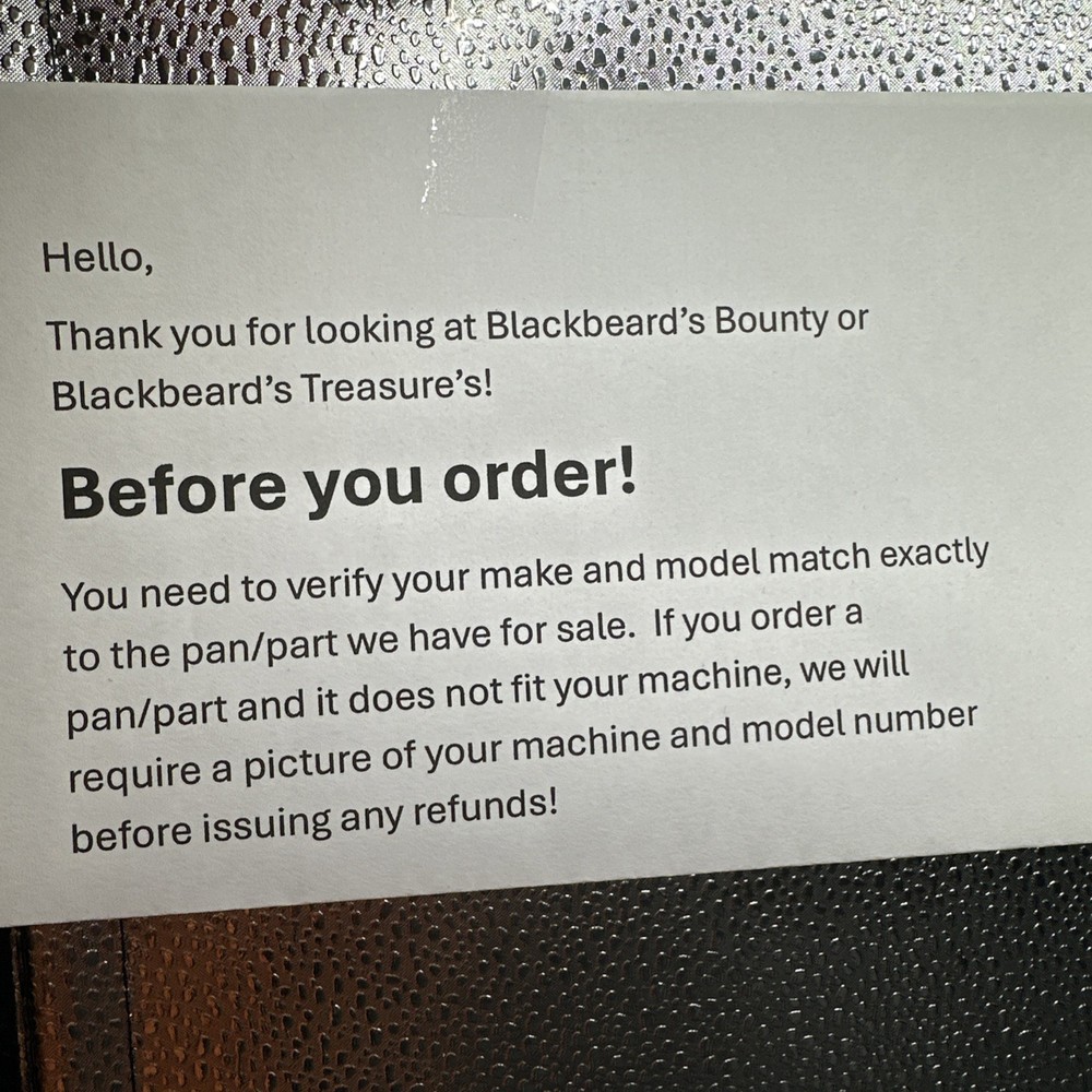 Toastmaster Bread Machine Pan OEM Replacement Part For Model 1188