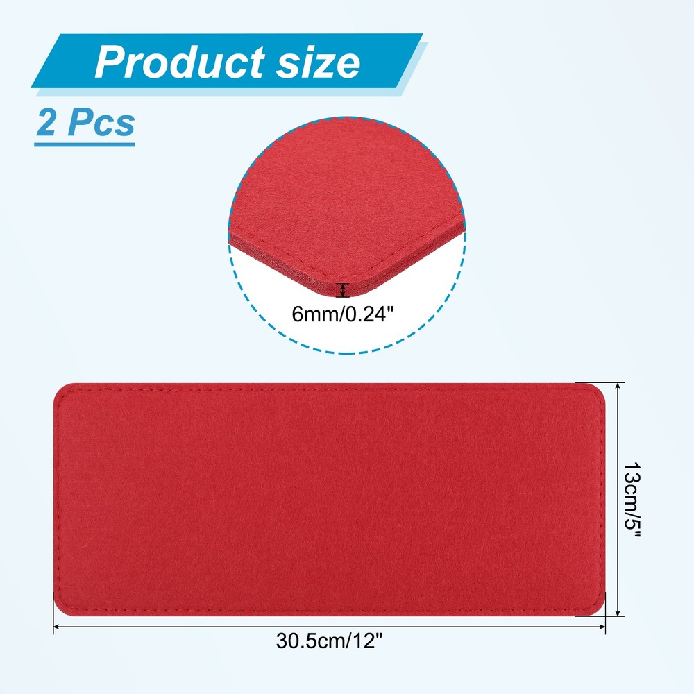 12''×5'' Felt Bag Base Shaper, 2pcs Bag Bottom Organizer Rectangle, Red