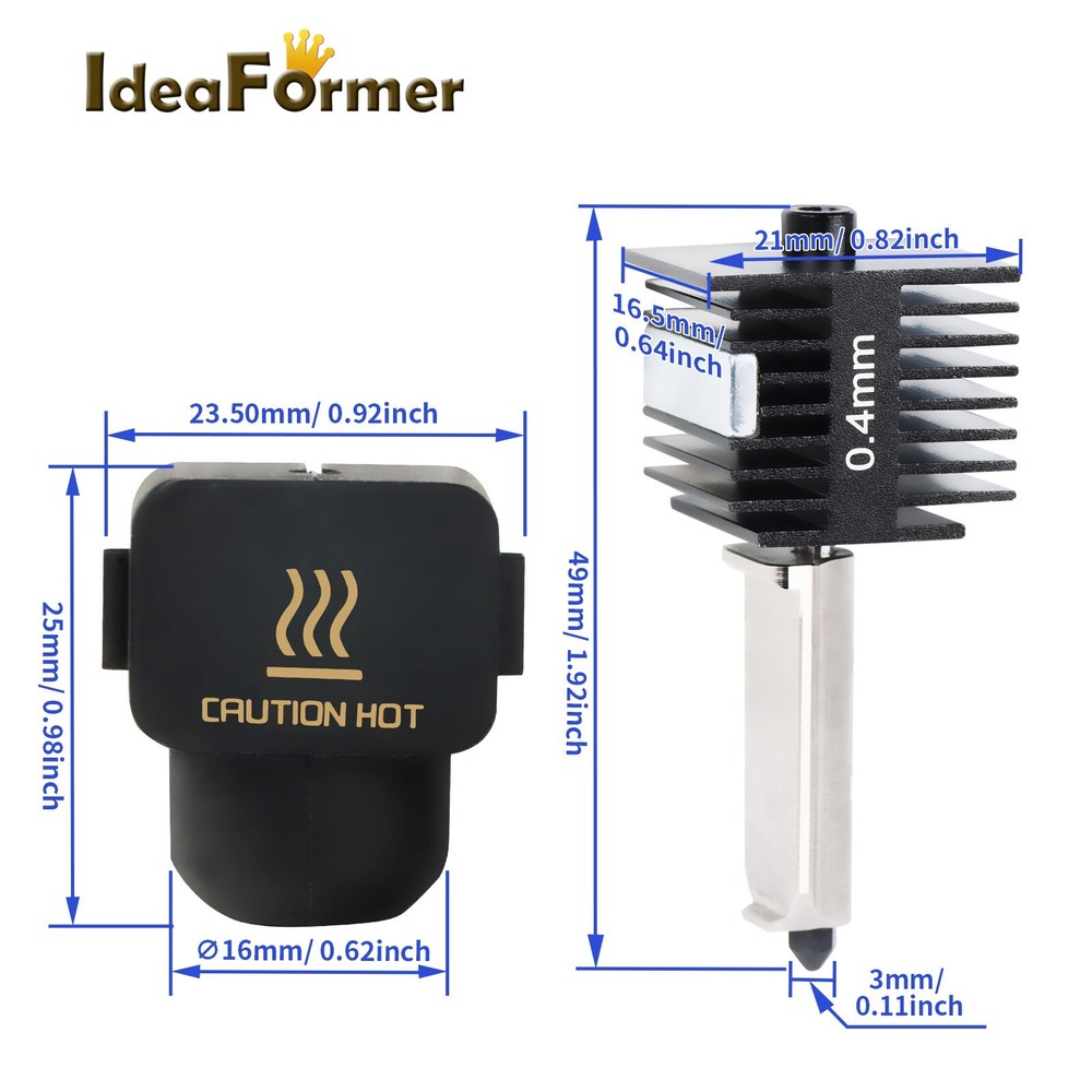 For Bambu Lab A1/A1 Mini 3D Printer Hotend Extruder Nozzle Kit 0.4mm
