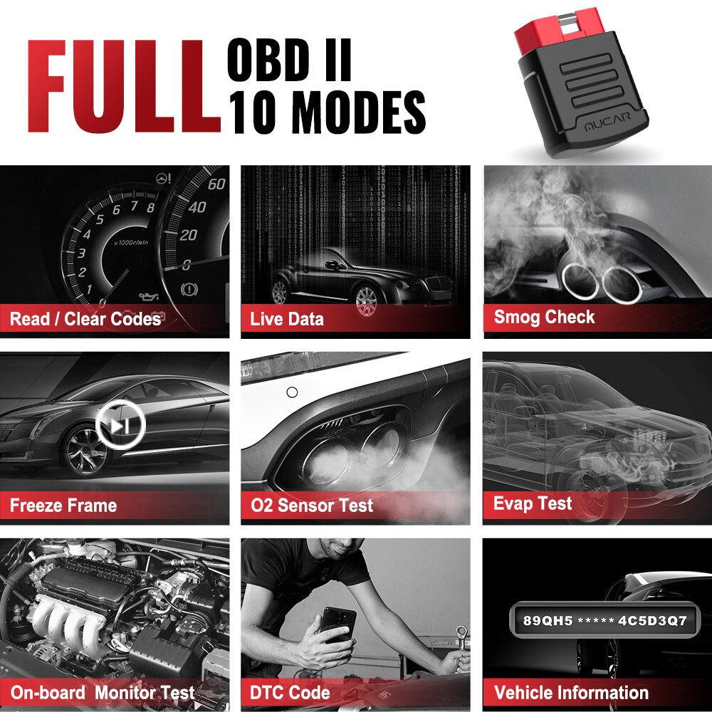 USED MUCAR BT200 Full System Car OBD2 Scanner OBDII Diagnostic Tool For Android