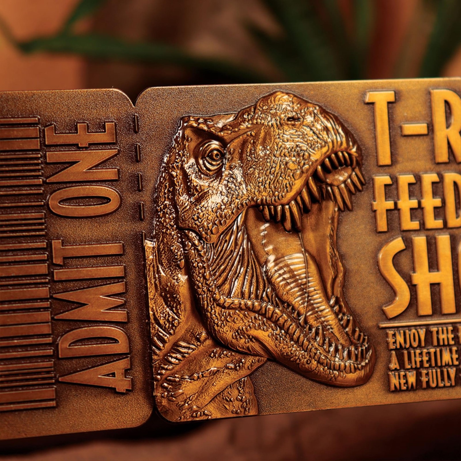 Jurassic Park Feeding Show Ticket Metal Replica