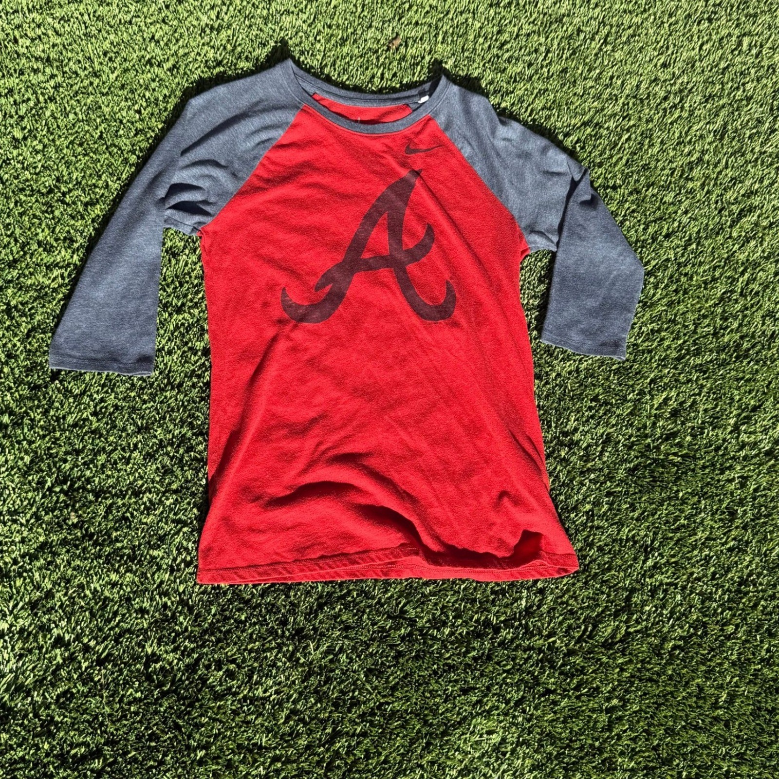 Nike Atlanta Braves tri-blend raglan 3/4-sleeve T-shirt