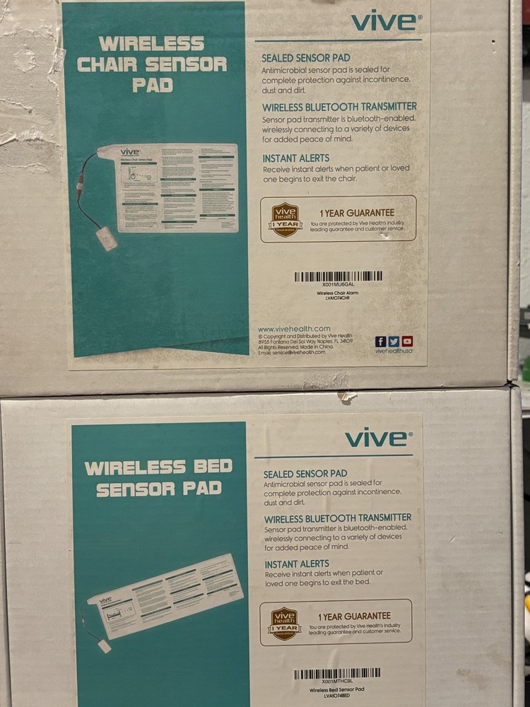 Vive - Wireless Bed & Chair Sensor Alarm Pads - Bluetooth-Enabled Transmitters