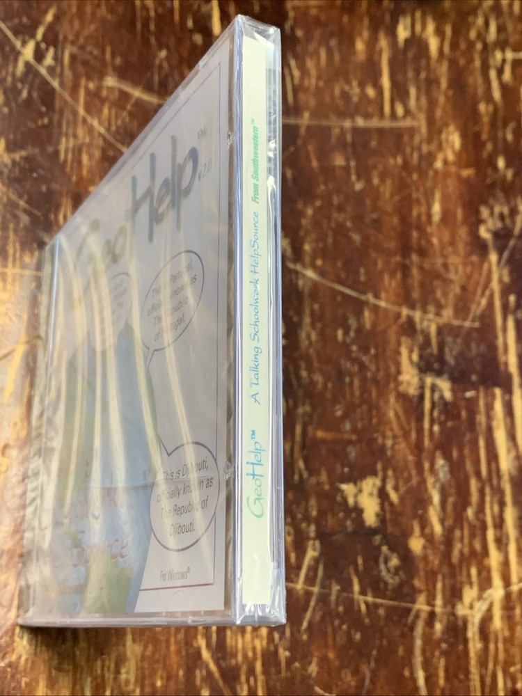 1998 GeoHelp - A Talking Schoolwork Help Source VTG. Computer Disc - Windows New