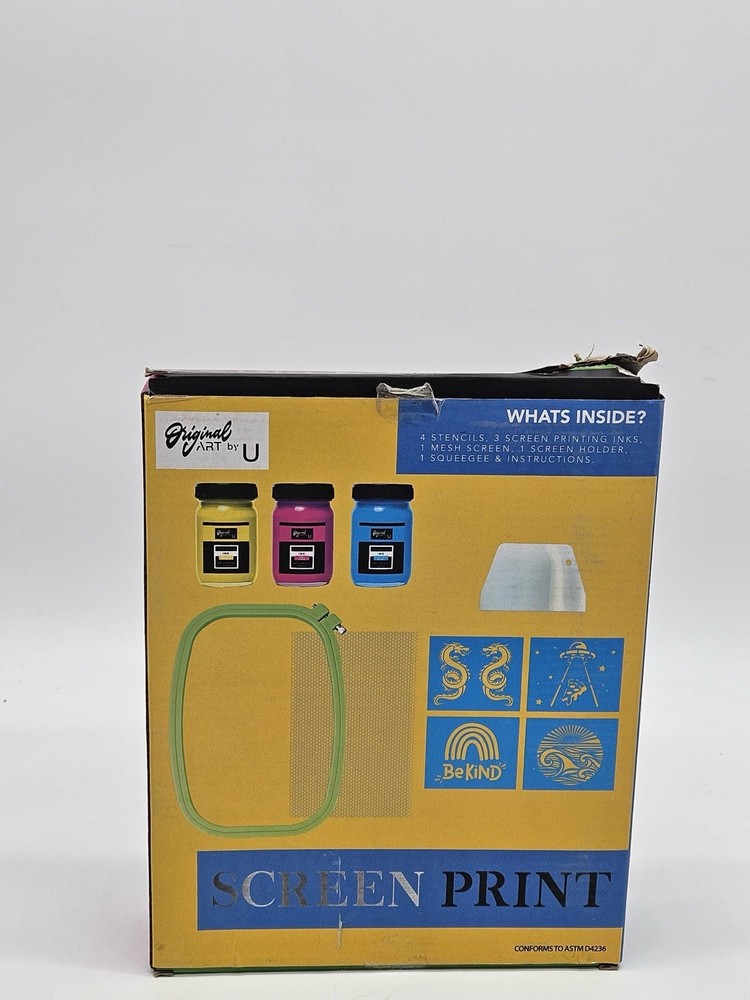 Original Art By U Screen Printing Kit • 4 Stencils • Screen • 3 Inks • Squeegee