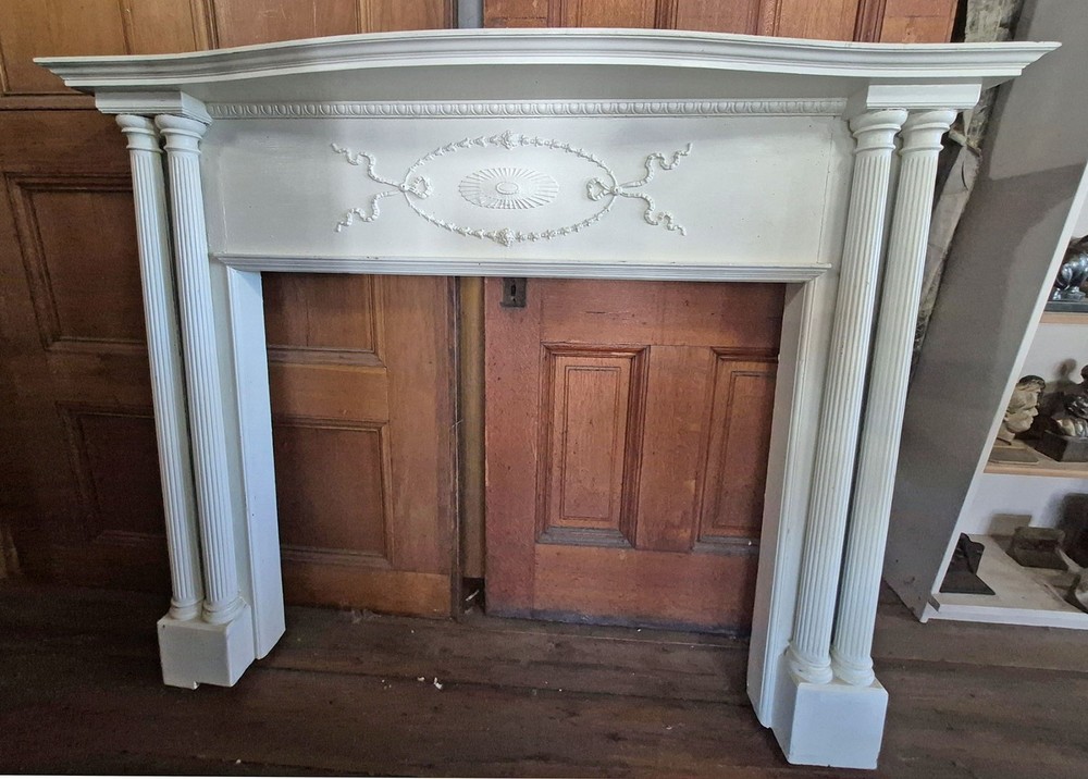 ANTIQUE PAINTED FIREPLACE MANTEL