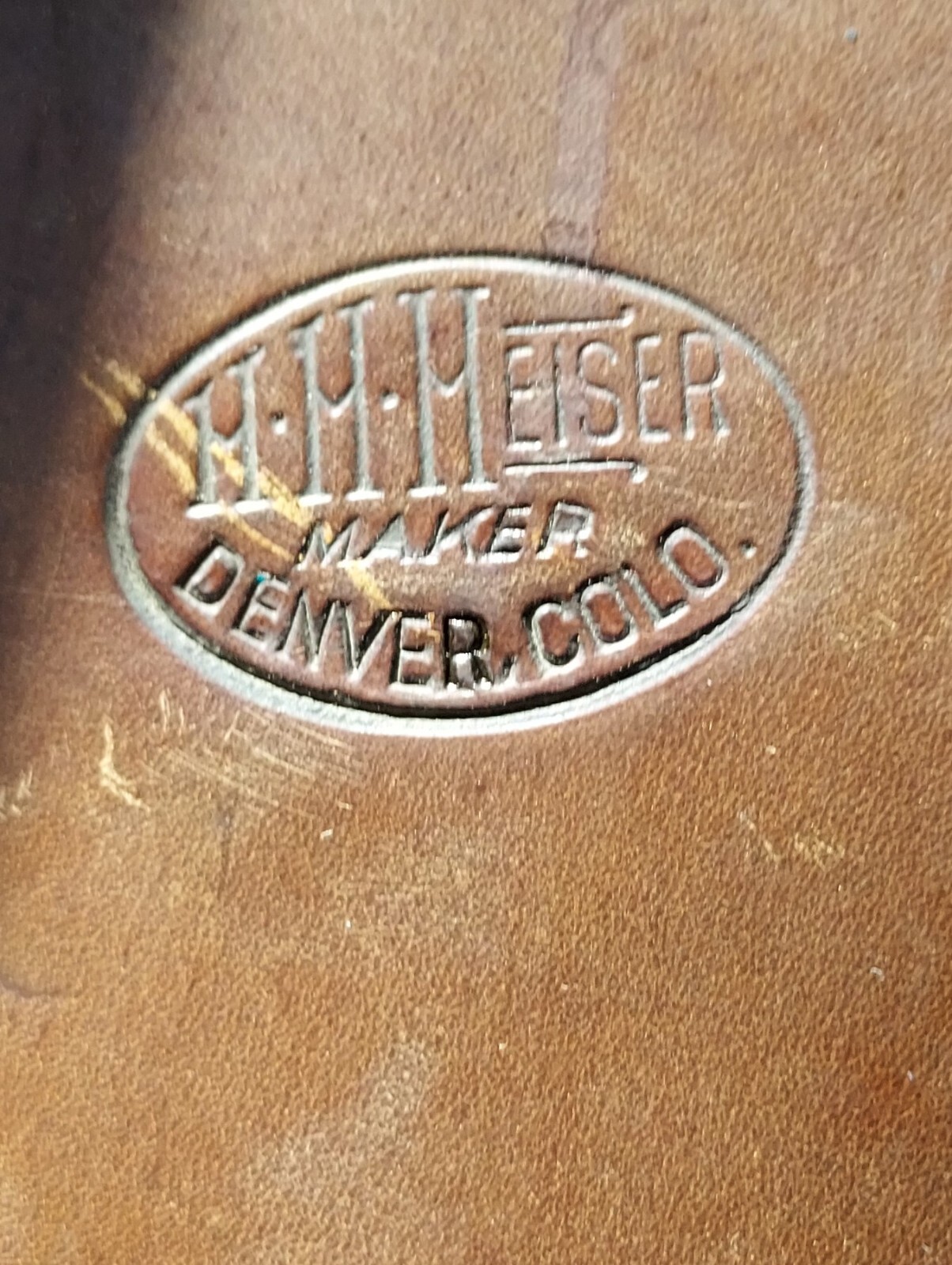 Vintage Whitney Maker Saratoga Wyo. - 14" Saddle - Heiser Fender