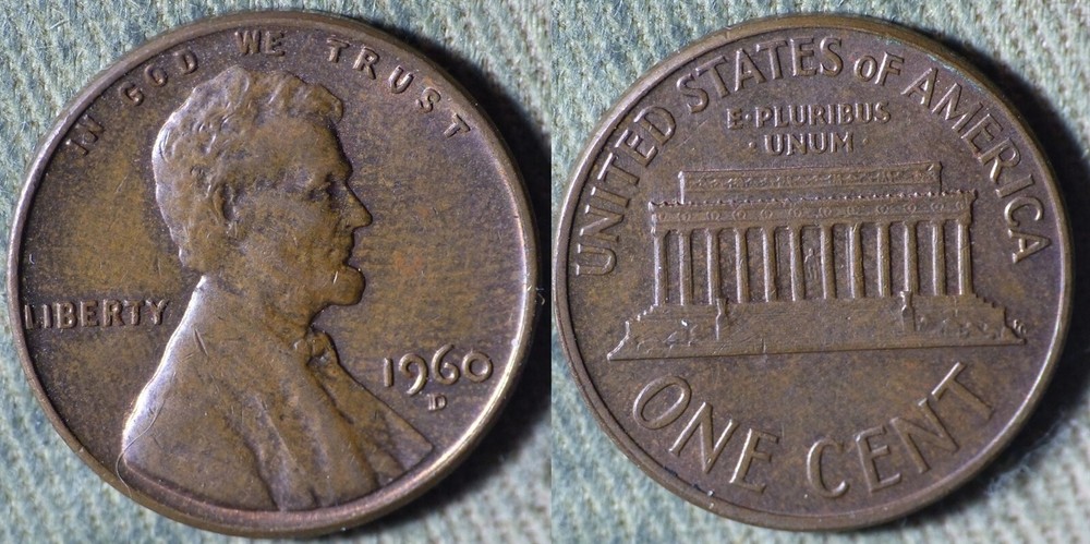 Error : Lincoln Cent 1960D/D Small Date Over Large Date IREC1510