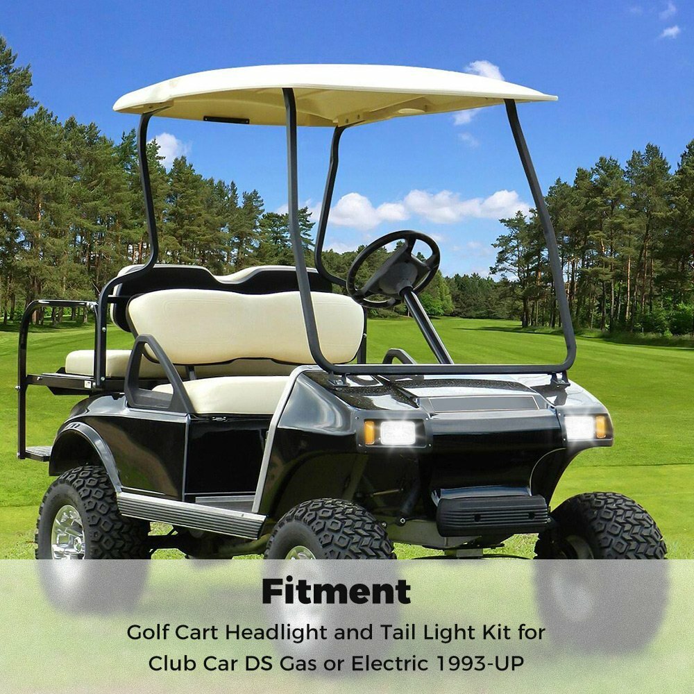 Golf Cart Street Legal LED Light Headlight & Taillight Kit for Club Car DS 1993+