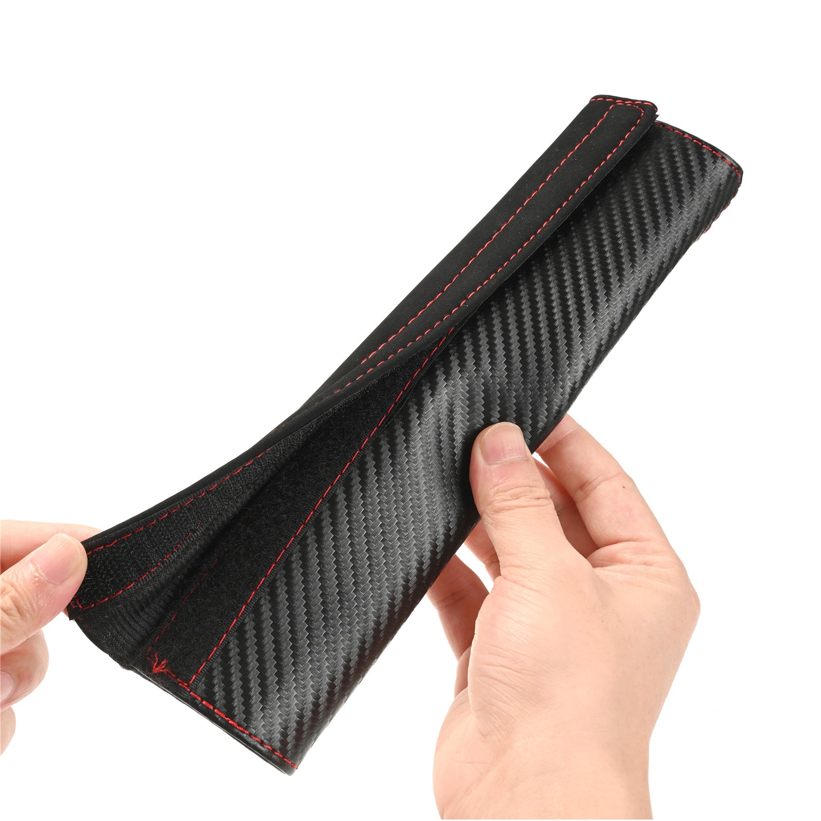 2Pcs Suede Car Seat Belt Cover Pads Carbon Look Shoulder Strap Pad Cushions