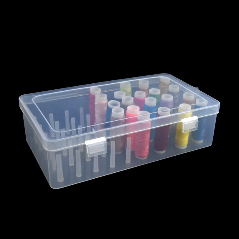 Sewing Thread Storage Box 42 Pieces Spools Bobbin Carrying Case Container Holder