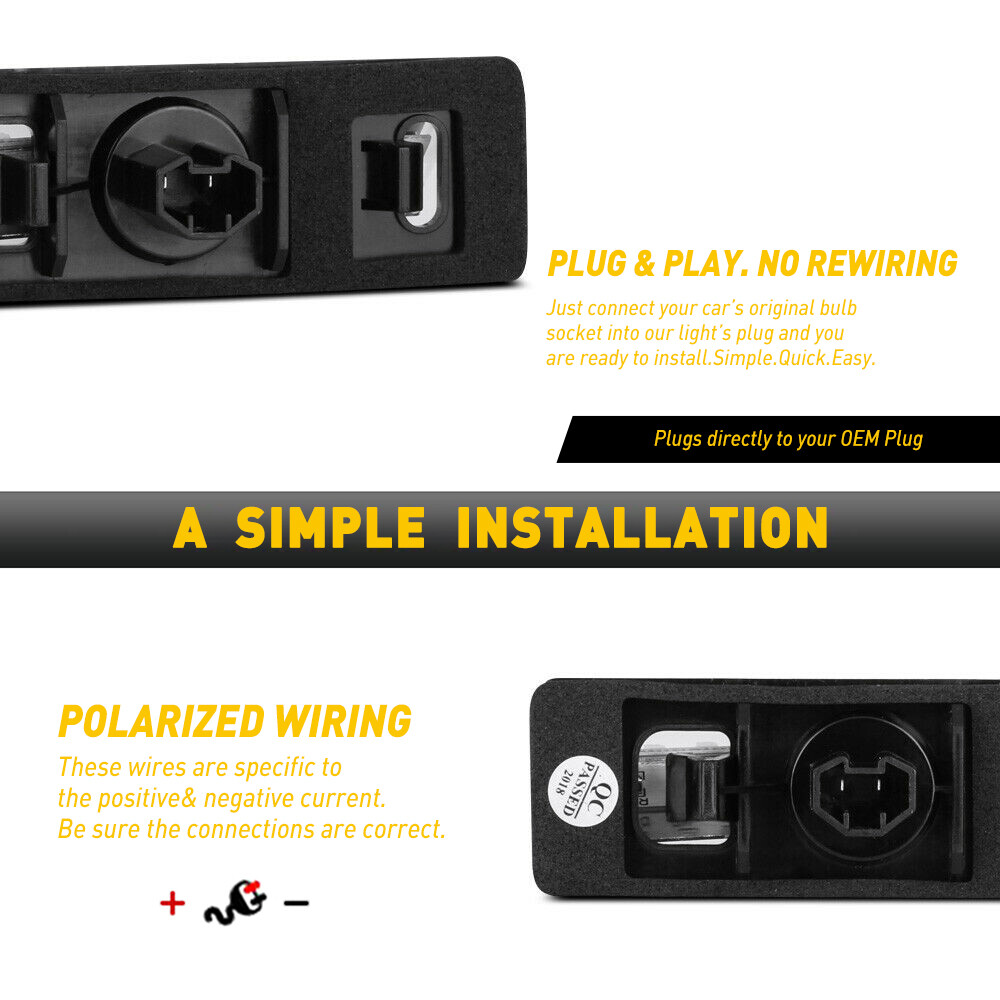 2X LED License Plate Light Rear Lamps Tag 6000K For 2007-2012 Toyota Yaris Sedan