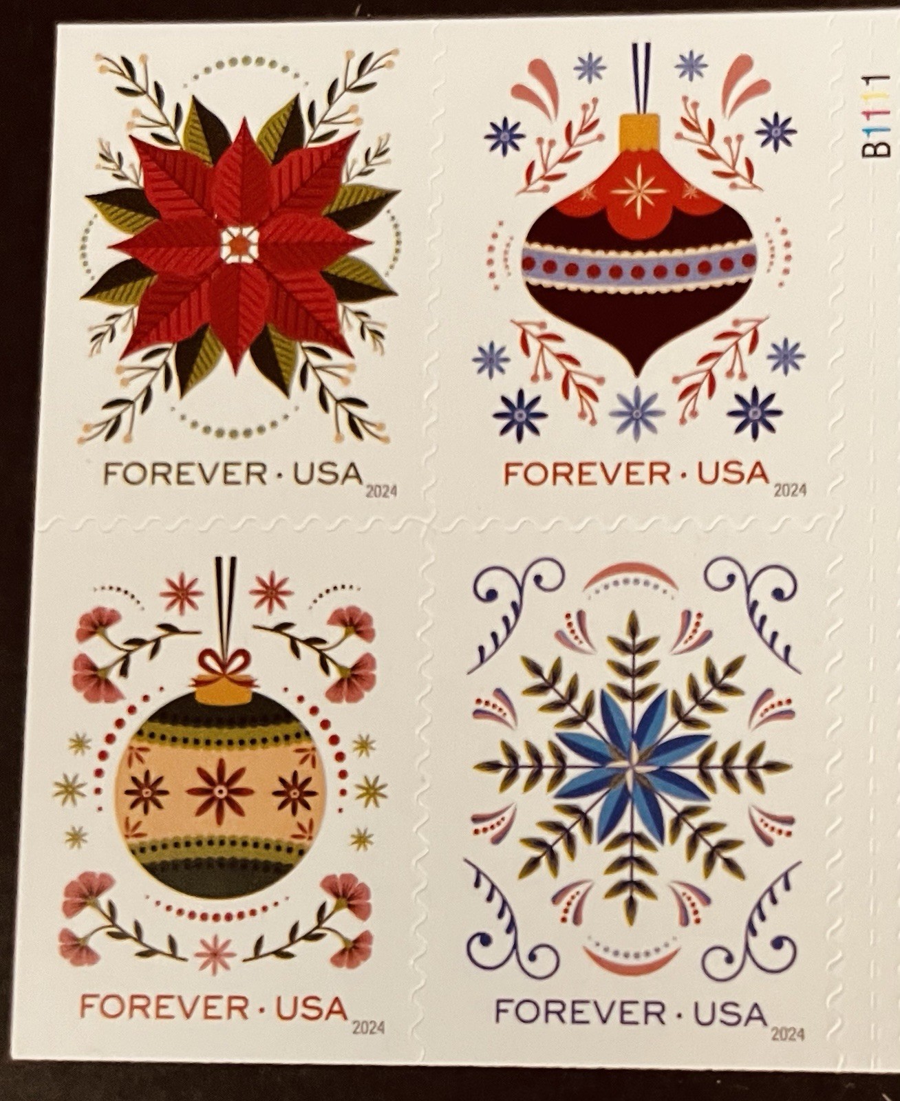 US Holiday Joy Booklet Of 20 Forever Stamps MNH Sc# 5941-5944